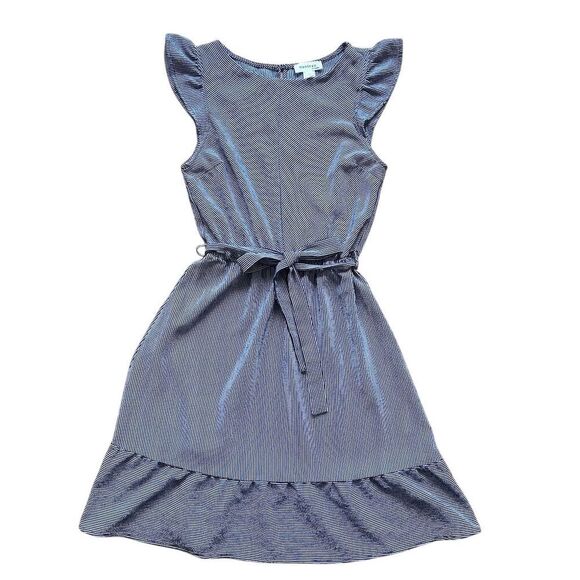 Monteau Women's Sleeveless Navy Striped Dress Size S Knee Length - Picture 4 of 7